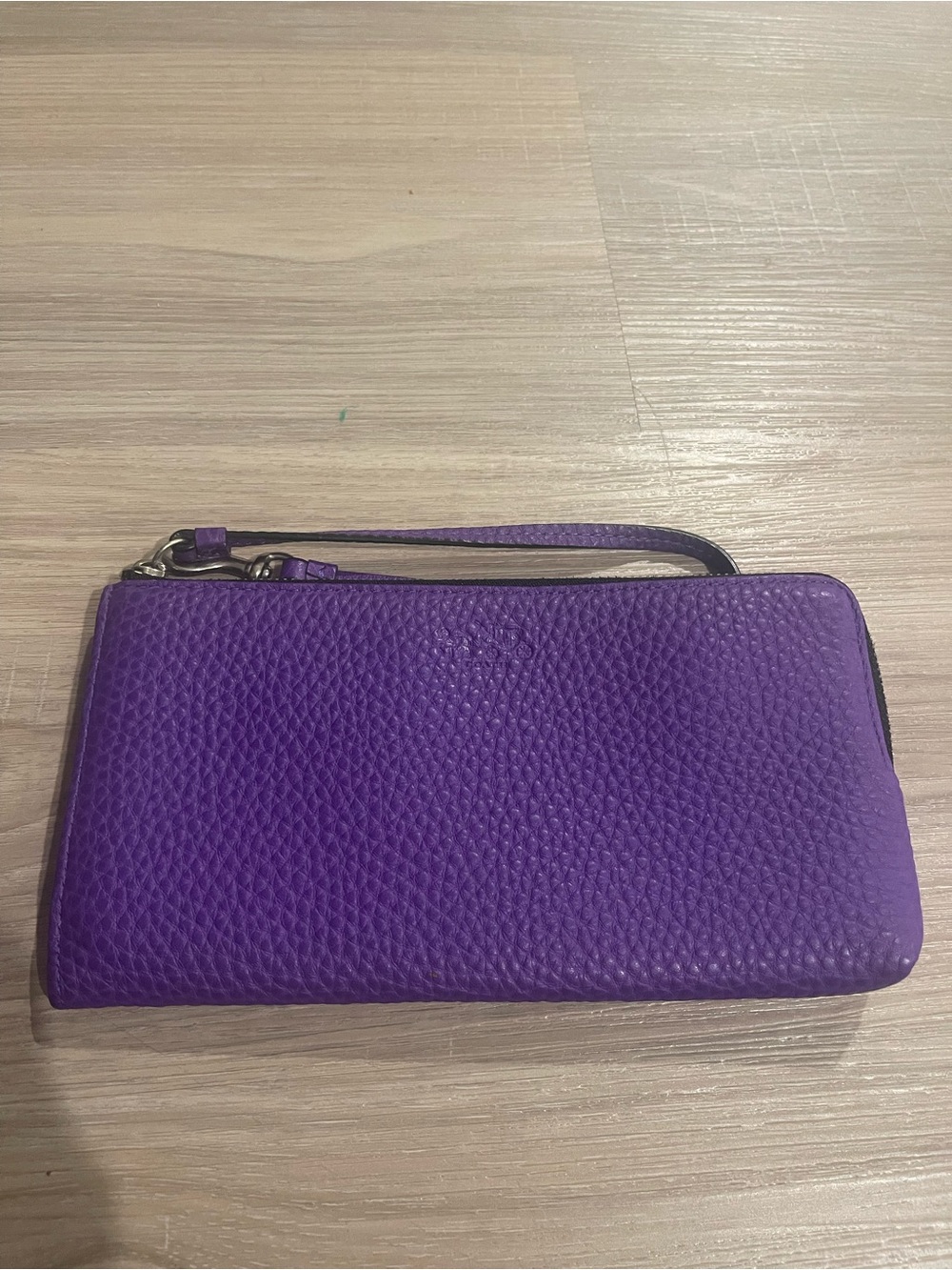 Coach accordion Purple Leather Wristlet Wallet